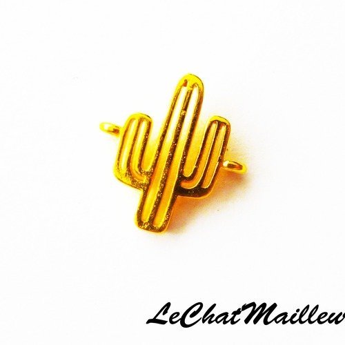 Connecteur en métal doré en forme de cactus 14 mm x 13 mm (a7065)