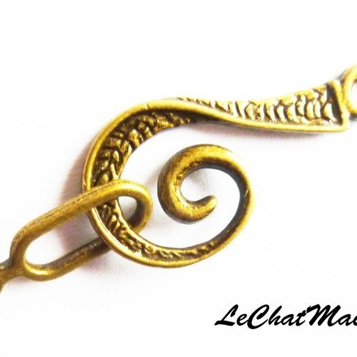 Fermoir bijoux toggle spirale métal couleur bronze 26x12mm,16x6mm collier bracelet