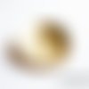 Grand bouton rond fantaisie irrégulier 3 cm en métal doré mat étain couture mercerie