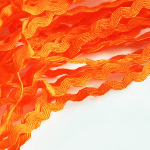 1 mètre de croquet serpentine pour customiser ruban vague galon déco accessoire vêtement orange