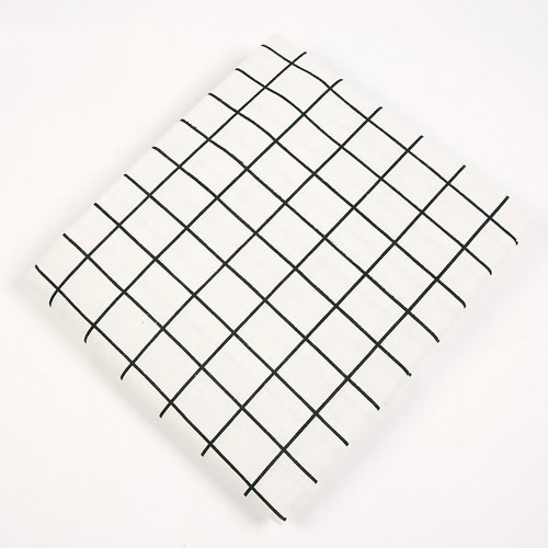 Tissu en coupon coton polyester carré losange noir graphique géométrique 70 cm x 100 cm toile