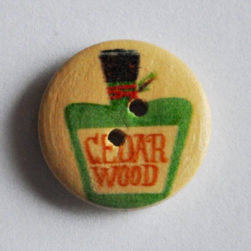 Lot 3 boutons en bois fantaisie potion bouteille cedar wood alice (m021) 