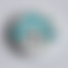 Bouton fantaisie en bois mario champignon de couleur turquoise 2 cm mario (a7024) 