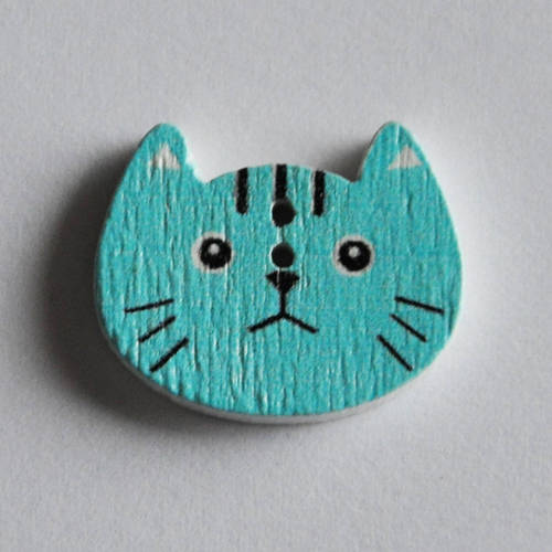 Bouton Fantaisie Tete De Chat En Bois Un Grand Marche