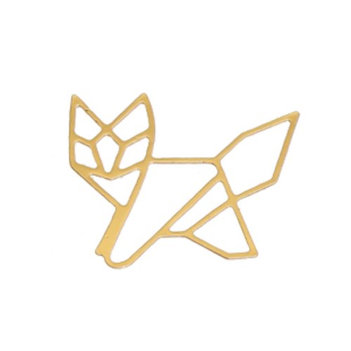 Connecteur breloque origami en cuivre chat doré renard pendentif 24 mm x 20 mm (a7065)