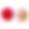 Lot de 5 boutons en bois de couture rond fuchsia flocage fourrure rose  11 mm (ad012)