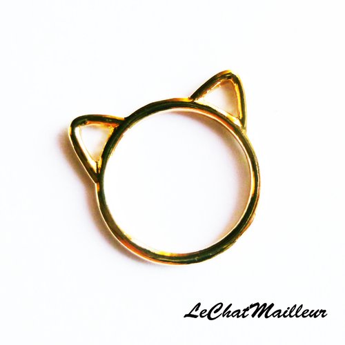 Connecteur cercle breloque pendentif tête de chat en métal doré chat breloque anneau 24 mm