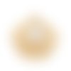 Breloque en métal doré avec perle nacré coquillage précieux sirène 23 mm (a7065)