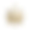Pendentif breloque flocon de neige étoile en métal doré or perles nacré imitation 33 mm x 28 mm (a7070)