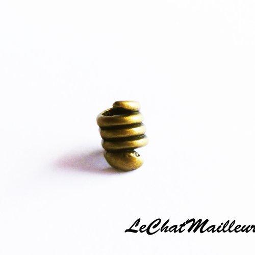 Lot de 10 perles intercalaire en métal couleur bronze en forme de serpent 11 mm