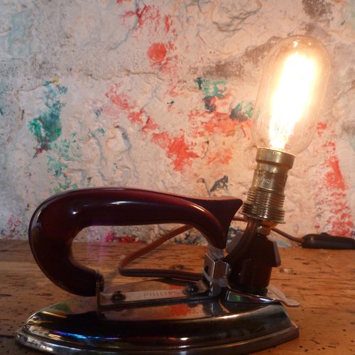 Lampe vintage - upcycling - industrielle - metal
