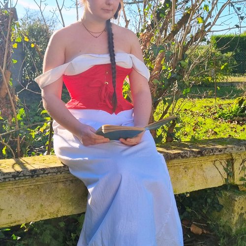 Corset victorien 1870 sur mesure – fabrication artisanale – style cottagecore & historique