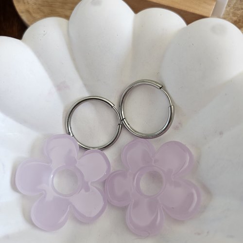 Paire de pampilles azalia - boucles d'oreilles - violet