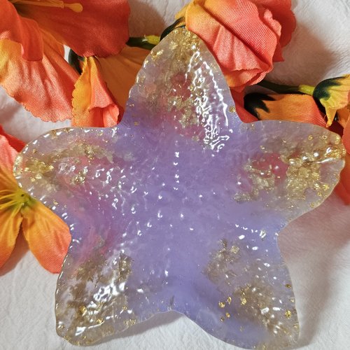 Vide poche - étoile de mer - violet et or