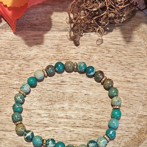 Bracelets en pierres naturelles – énergie & élégance - régalite teintée verte