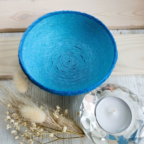 Petit panier en laine recyclée – vide-poches fait main & écoresponsable