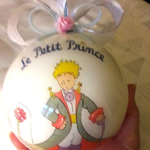 Boule de noël diametre 12 cm, le petit prince