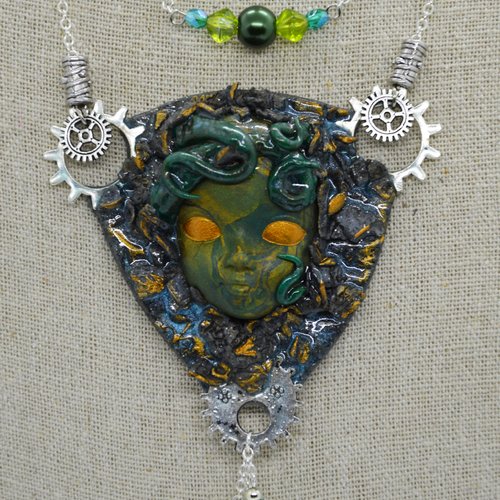 Collier °the call of cthulhu° visage art nouveau steampunk