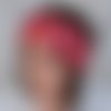 Bandeau de tête, cache oreilles en coton coloré rose fushia rouge noir - taille 55-56cm