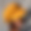 Casquette gavroche, casquette été, casquette en lin jaune ambré, taille 56,5-57cm