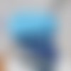 Casquette enfant, casquette forme gavroche à plis, bleu turquoise à pois blancs, taille 50cm