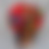 Chapeau de soleil pour femme forme cloche rouge imprimé - taille 56cm (m)