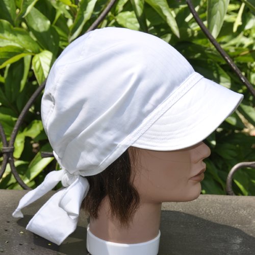 Bandana à visière, casquette légère, bandana préformé en coton blanc - taille unique