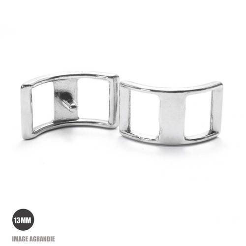 2 x 13mm boucles bateau / conway / zinc / chrome 