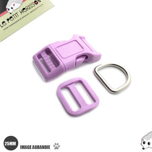 Kit collier pour chien: 25mm / haute qualité / violet clair 