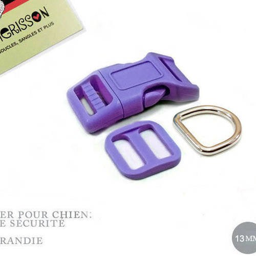 Kit collier pour chien: 13mm / haute qualité / violet 
