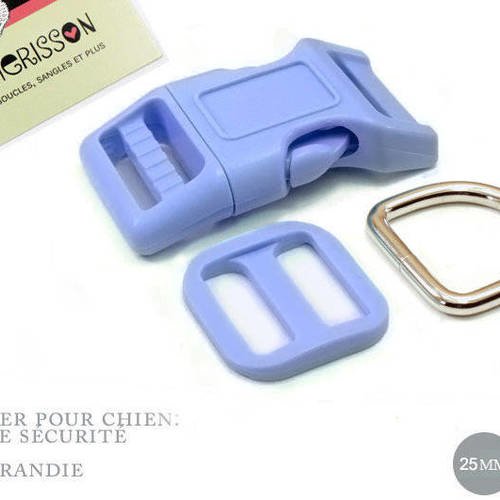 Kit collier pour chien: 16mm / haute qualité / bleu pervenche 