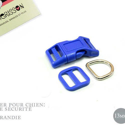 Kit collier pour chien: 13mm bleu haute qualité 