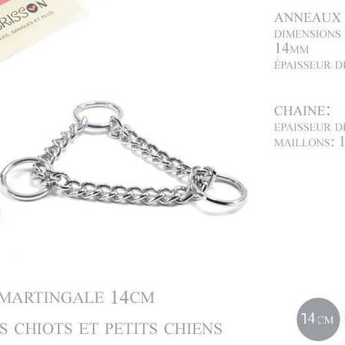 14cm chaîne martingale / metal / anneaux / chrome 