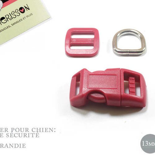 Kit collier pour chien: 13mm / haute qualité / rouge 