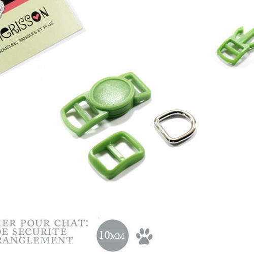 10mm kit collier pour chat: vert haute qualité 