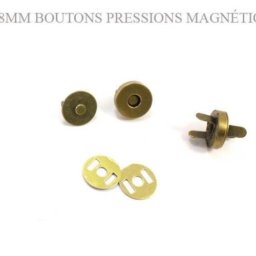2 x 18mm fermoirs magnétiques / epais / bronze antique   / aimants