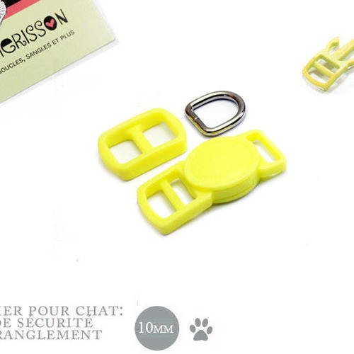 10mm kit collier pour chat: jaune haute qualité 