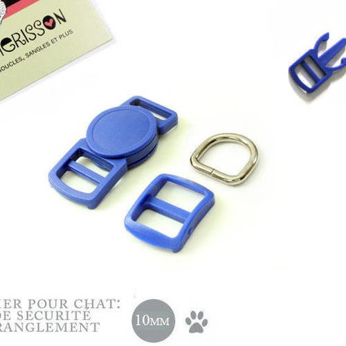 10mm kit collier pour chat: bleu haute qualité 