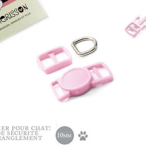 10mm kit collier pour chat / haute qualité / rose clair 