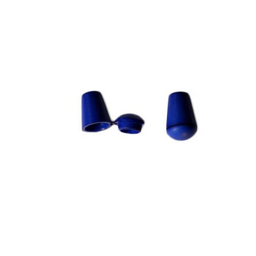 2 arrêts de cordon -bleu fonce - cloche (5mm cordon) 