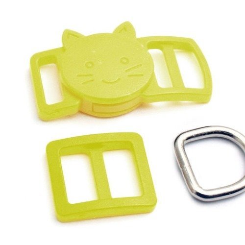 10mm kit collier pour chat / haute qualité / forme chat / jaune