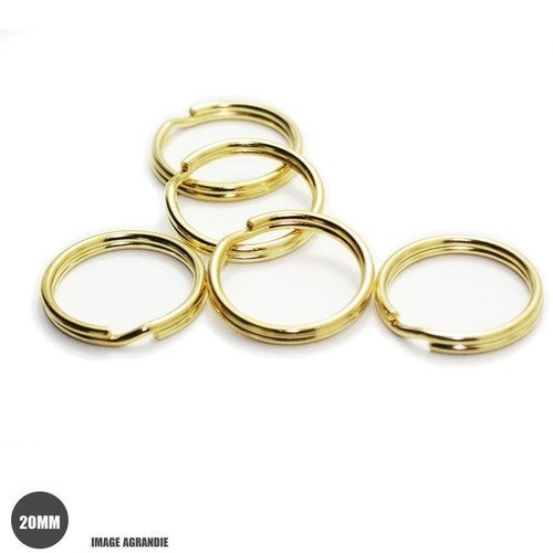 10 x 20mm anneaux brisés / porte-clés / metal / laitonné