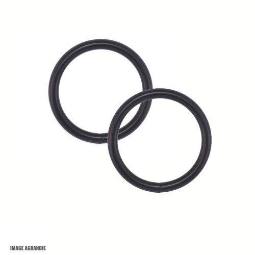 2 x 16mm anneaux rond / acier / soudé / noir mat