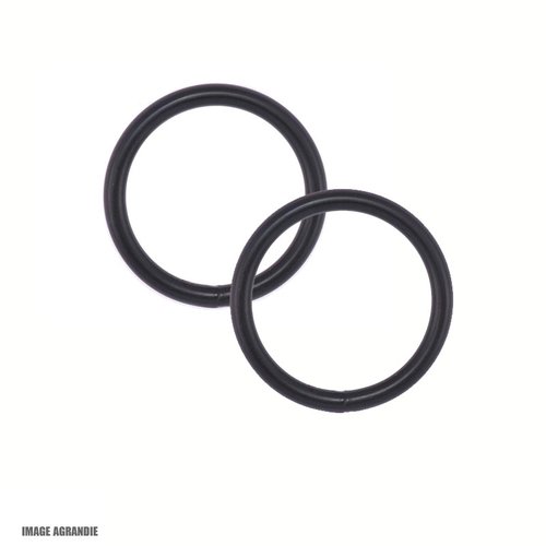 2 x 25mm anneaux rond / acier / soudé / noir mat