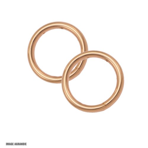 2 x 15mm anneaux rond / acier / soudé / rose