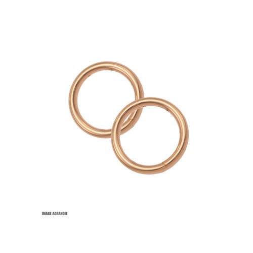 2 x 25mm anneaux rond / acier / soudé / rose