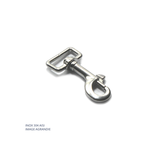 20mm mousqueton pivotant inox animaux longueur 67mm (aisi 304)