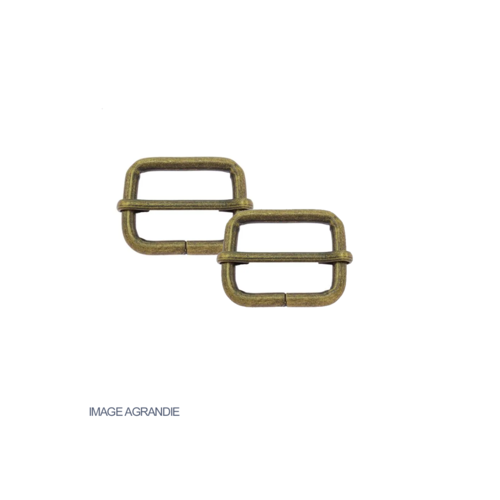 2 x 20mm boucles coulissantes réglables acier bronze antique