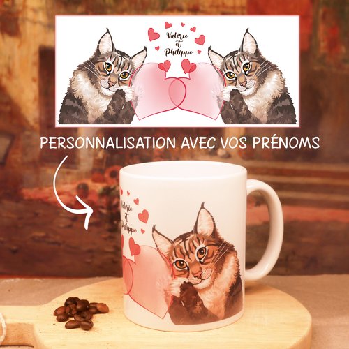 Mug chat maine coon personnalisé saint valentin-2