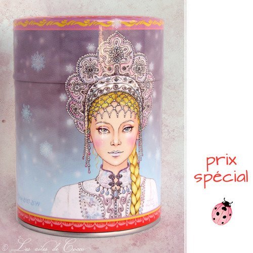 Boîte à thé en métal "snégourotchka, la fille de neige" - édition n° 2 - modèle spécial